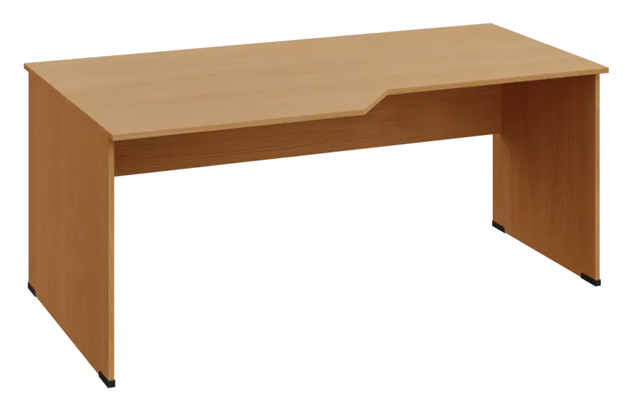 EZL 18 - 188 stůl kancelářský, rohový, levý, dřevěná podnož, deska 18 mm, široký 1800 mm, buk Royal